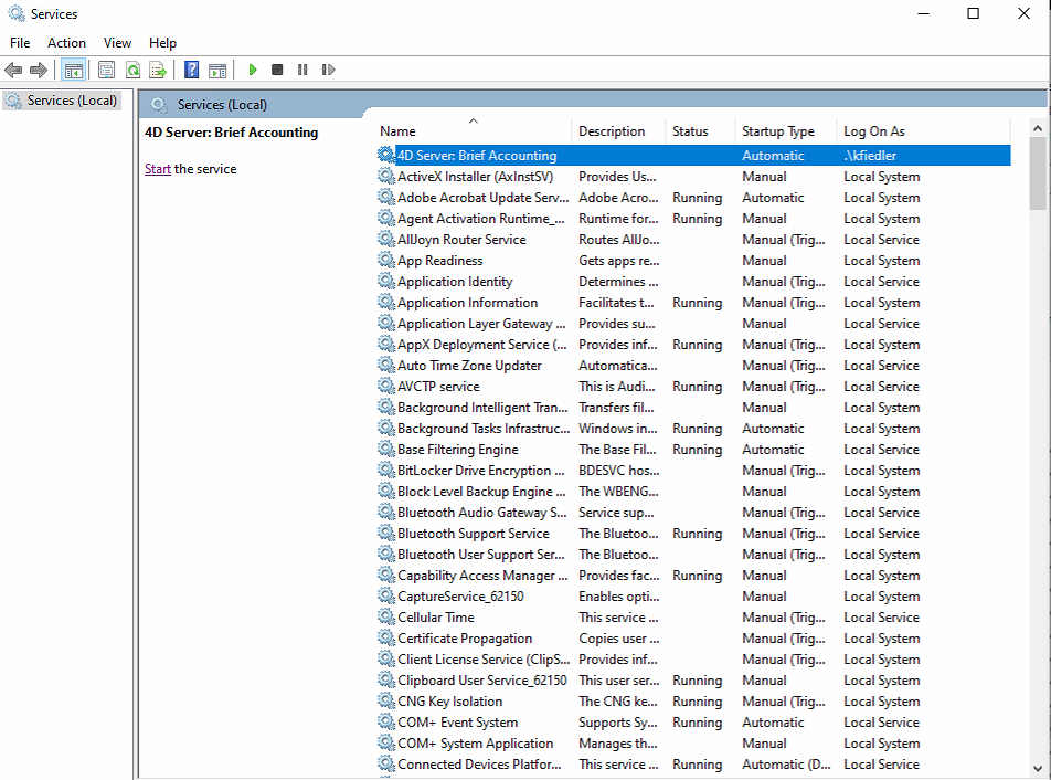 Brief Accounting Server as a Windows Service Brief Accounting Support