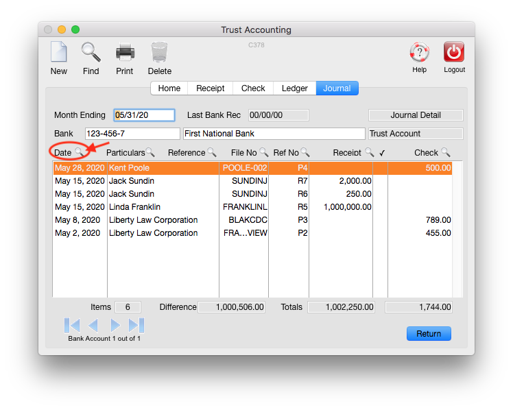 Print a Trust Journal Brief Accounting Support Desk